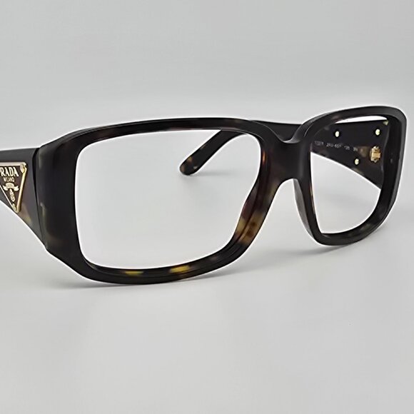 Prada SPR 16L 2AU-6S1 Tortoise Triangle Logo Plate Sunglasses Frame Italy 57mm main image 6